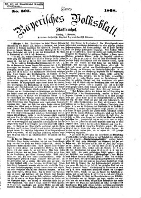 Neues bayerisches Volksblatt Samstag 7. November 1868