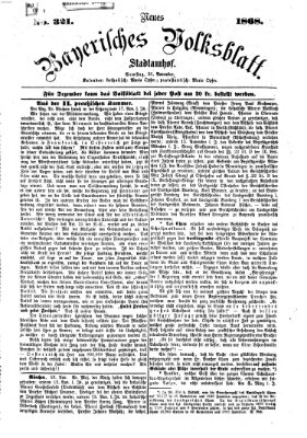 Neues bayerisches Volksblatt Samstag 21. November 1868