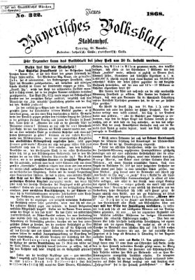 Neues bayerisches Volksblatt Sonntag 22. November 1868