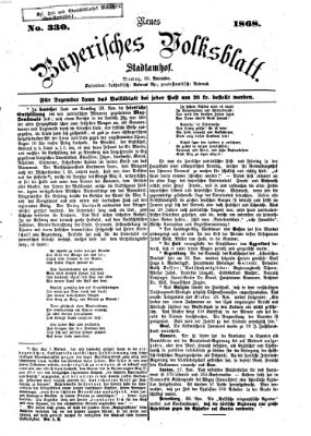 Neues bayerisches Volksblatt Montag 30. November 1868