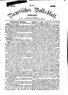 Neues bayerisches Volksblatt Freitag 18. Dezember 1868