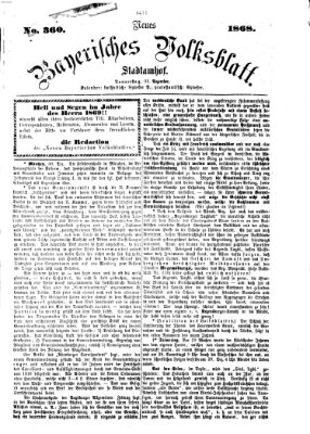 Neues bayerisches Volksblatt Donnerstag 31. Dezember 1868