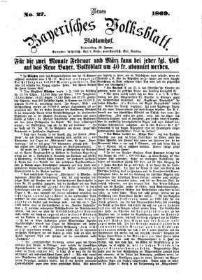 Neues bayerisches Volksblatt Donnerstag 28. Januar 1869