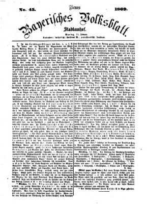 Neues bayerisches Volksblatt Montag 15. Februar 1869