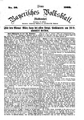 Neues bayerisches Volksblatt Samstag 20. Februar 1869