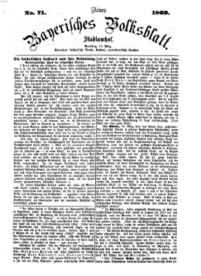 Neues bayerisches Volksblatt Samstag 13. März 1869