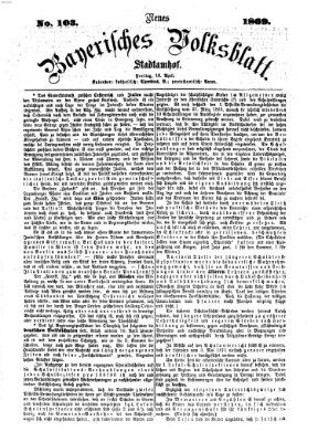 Neues bayerisches Volksblatt Freitag 16. April 1869