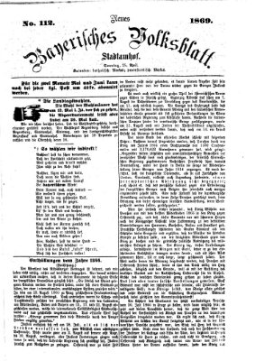 Neues bayerisches Volksblatt Sonntag 25. April 1869