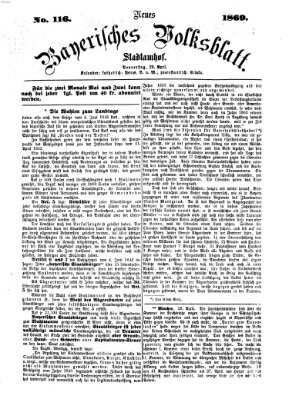 Neues bayerisches Volksblatt Donnerstag 29. April 1869