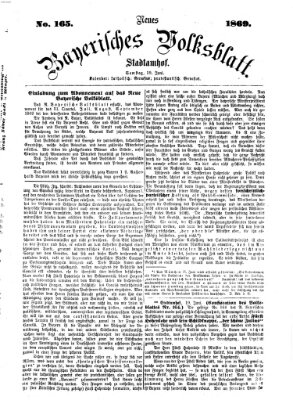 Neues bayerisches Volksblatt Samstag 19. Juni 1869