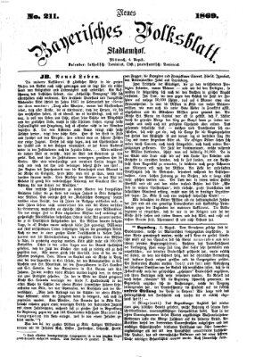 Neues bayerisches Volksblatt Mittwoch 4. August 1869