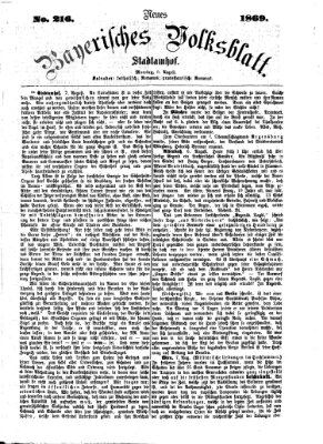 Neues bayerisches Volksblatt Montag 9. August 1869