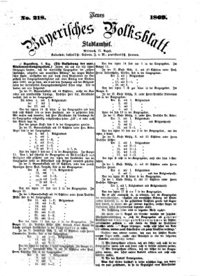 Neues bayerisches Volksblatt Mittwoch 11. August 1869