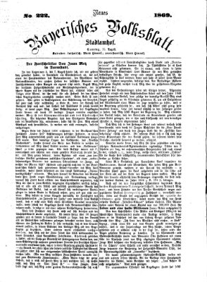 Neues bayerisches Volksblatt Sonntag 15. August 1869