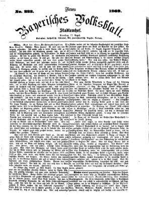 Neues bayerisches Volksblatt Dienstag 17. August 1869