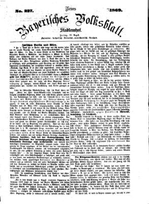 Neues bayerisches Volksblatt Freitag 20. August 1869