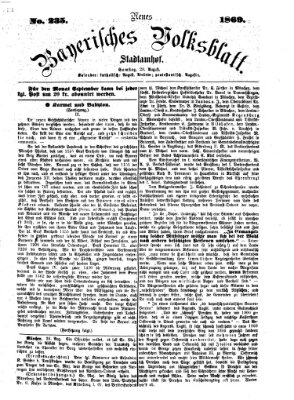 Neues bayerisches Volksblatt Samstag 28. August 1869