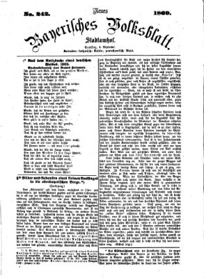 Neues bayerisches Volksblatt Samstag 4. September 1869