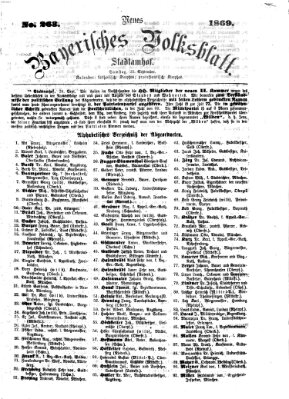 Neues bayerisches Volksblatt Samstag 25. September 1869