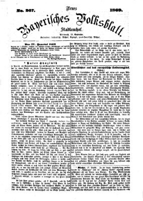 Neues bayerisches Volksblatt Mittwoch 29. September 1869