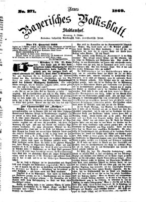 Neues bayerisches Volksblatt Sonntag 3. Oktober 1869