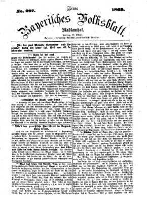 Neues bayerisches Volksblatt Freitag 29. Oktober 1869