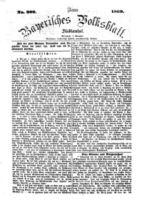 Neues bayerisches Volksblatt Mittwoch 3. November 1869