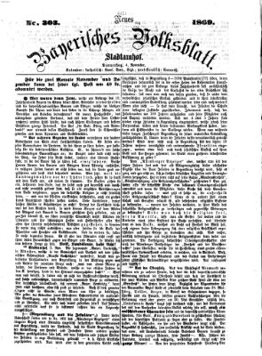 Neues bayerisches Volksblatt Donnerstag 4. November 1869