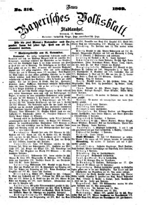 Neues bayerisches Volksblatt Mittwoch 17. November 1869