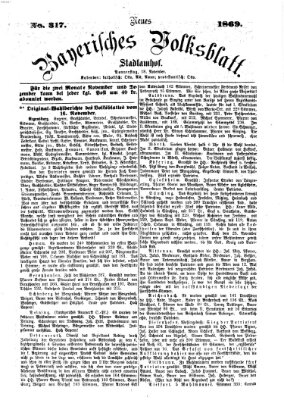 Neues bayerisches Volksblatt Donnerstag 18. November 1869