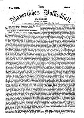 Neues bayerisches Volksblatt Dienstag 23. November 1869