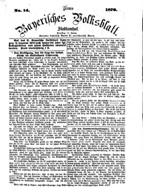 Neues bayerisches Volksblatt Samstag 15. Januar 1870