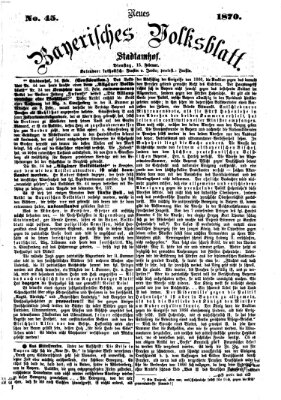 Neues bayerisches Volksblatt Dienstag 15. Februar 1870