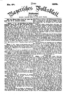 Neues bayerisches Volksblatt Freitag 18. Februar 1870