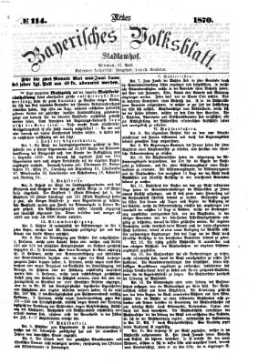 Neues bayerisches Volksblatt Mittwoch 27. April 1870