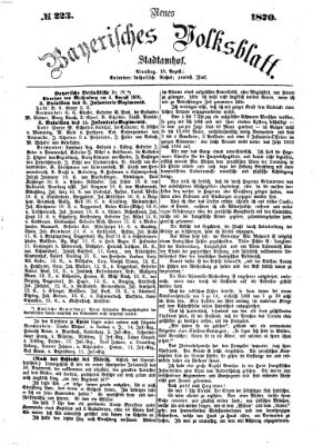 Neues bayerisches Volksblatt Dienstag 16. August 1870