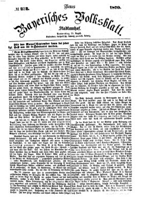 Neues bayerisches Volksblatt Donnerstag 25. August 1870