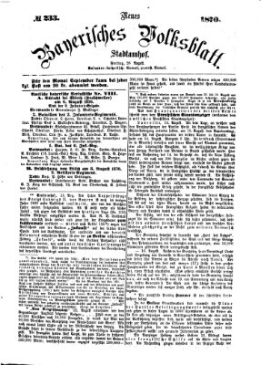 Neues bayerisches Volksblatt Freitag 26. August 1870