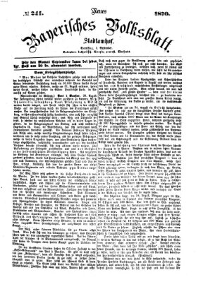 Neues bayerisches Volksblatt Samstag 3. September 1870