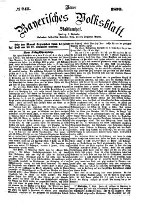Neues bayerisches Volksblatt Freitag 9. September 1870