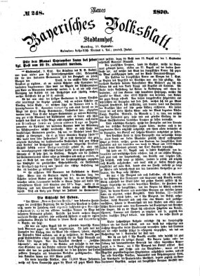 Neues bayerisches Volksblatt Samstag 10. September 1870