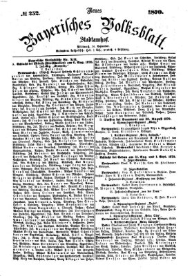 Neues bayerisches Volksblatt Mittwoch 14. September 1870