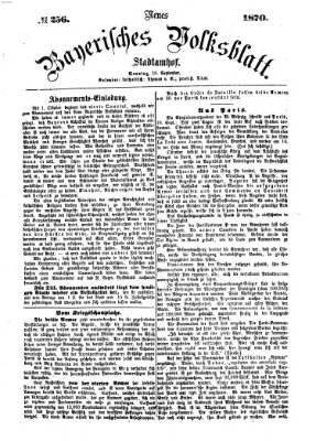 Neues bayerisches Volksblatt Sonntag 18. September 1870