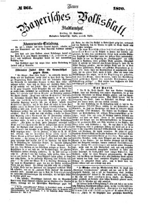 Neues bayerisches Volksblatt Freitag 23. September 1870