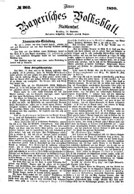 Neues bayerisches Volksblatt Samstag 24. September 1870