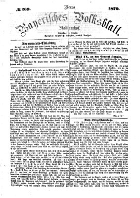 Neues bayerisches Volksblatt Samstag 1. Oktober 1870