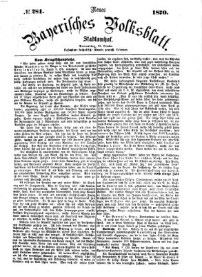 Neues bayerisches Volksblatt Donnerstag 13. Oktober 1870