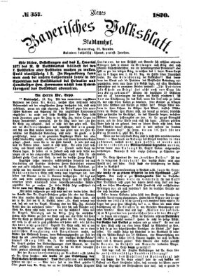 Neues bayerisches Volksblatt Donnerstag 29. Dezember 1870