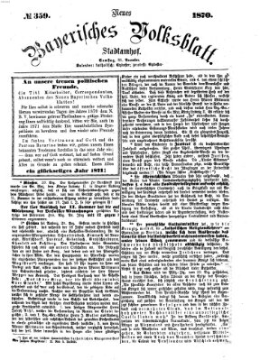 Neues bayerisches Volksblatt Samstag 31. Dezember 1870