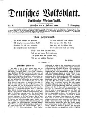 Deutsches Volksblatt Samstag 8. Februar 1868